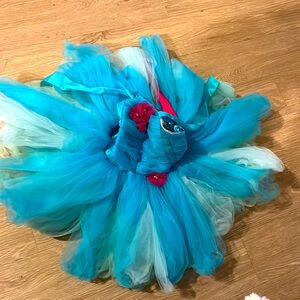 Handmade Boutique Halter lace up back Tutu Dress plum acccents